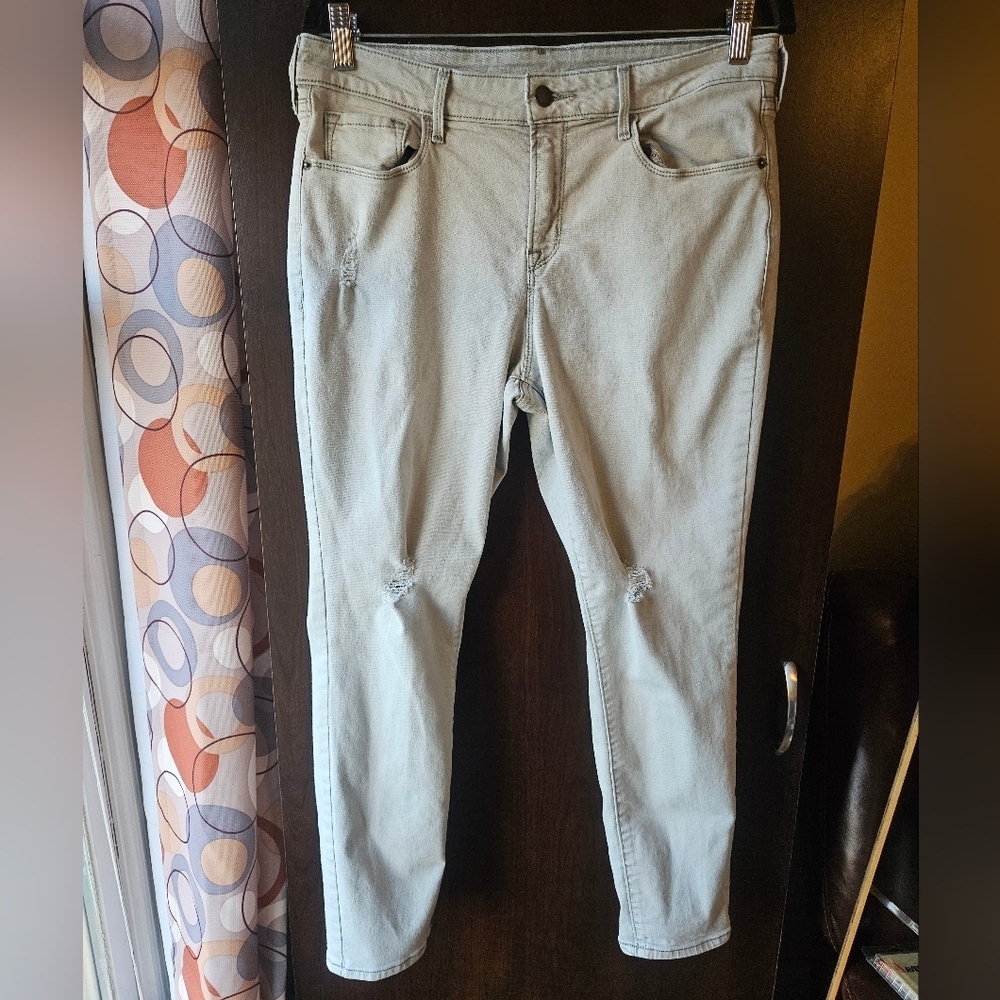 Old Navy Light Tan Distressed Jeans Size 12